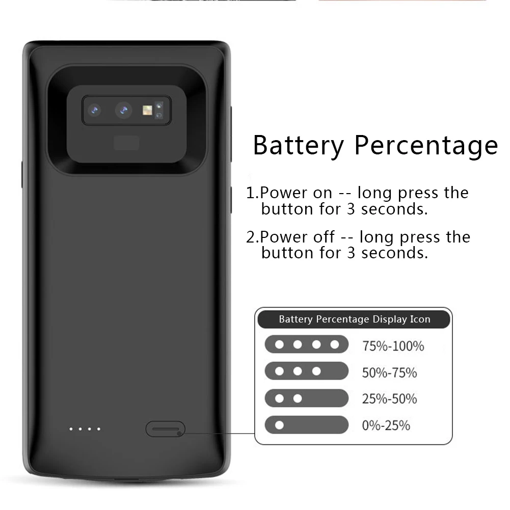 Чехол Rondaful для samsung Galaxy Note 9, чехол для телефона, внешний аккумулятор, перезаряжаемый аккумулятор