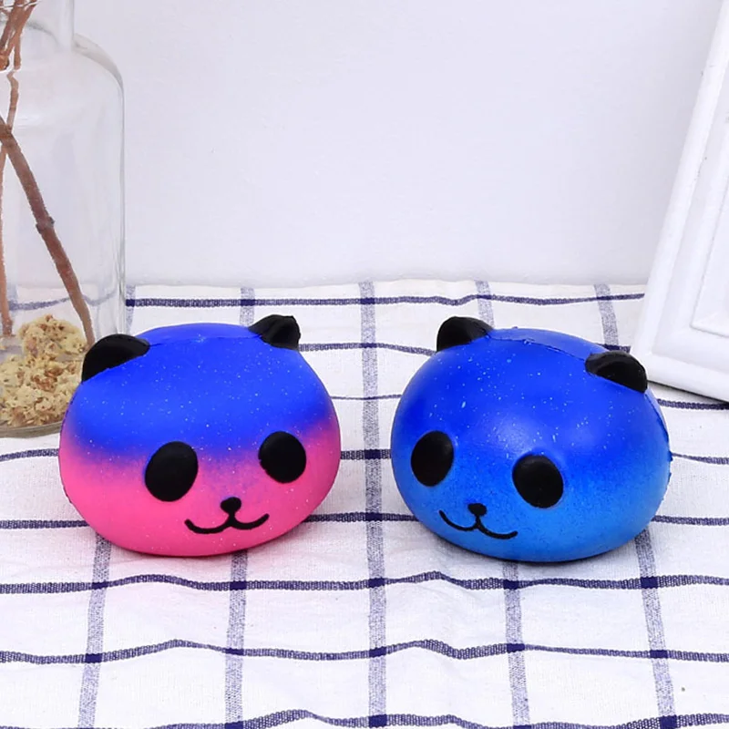 

Star Color Panda Head Animal Soft Squeeze Stretch Compress Squishy Decompression Kids Doll Toys Art Mobile Phone Straps Drop
