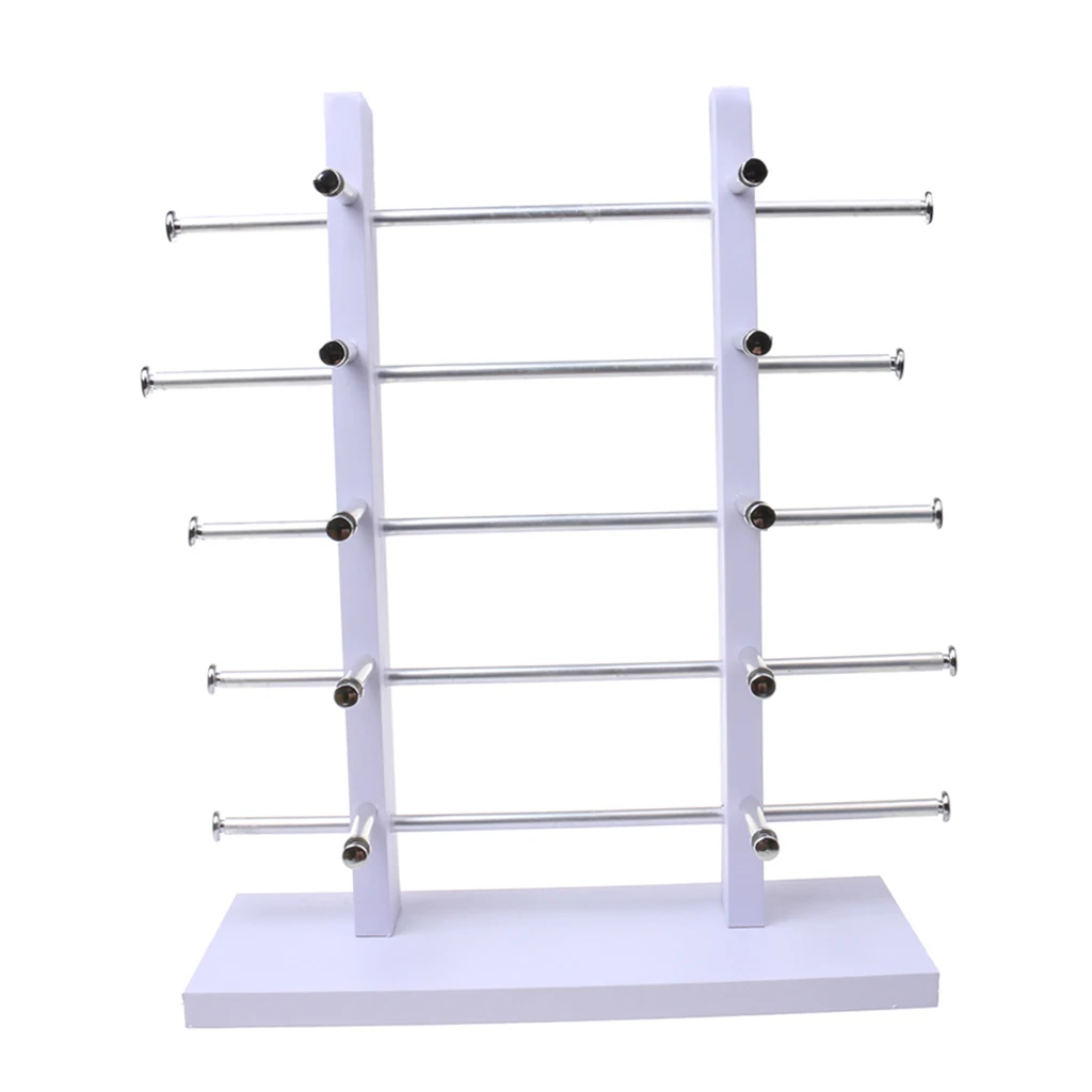 5-Layer Sunglasses Eyeglasses Display Wooden Frame Rack Stand Holder Organizer Earing Jewelry Packaging -White | Украшения и
