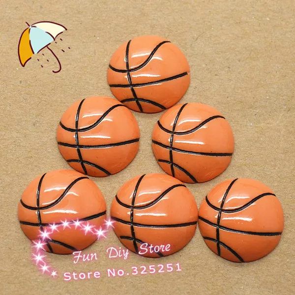 

wholesale resin basketball flat back cute small crafts 50pcs 15mm