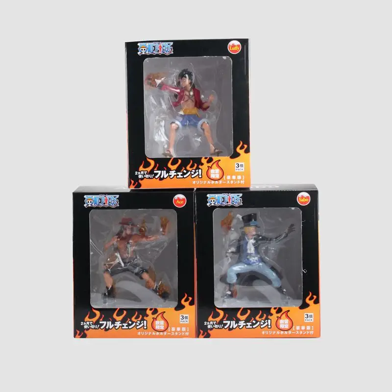 Бесплатная доставка 3 шт 6 &quotone piece Аниме Луффи Ace Sabo Brothers в коробке 16 см ПВХ фигурка