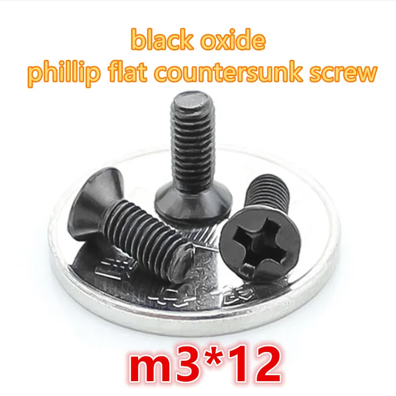 

1000pcs m3*12 carbon steel with black zinc oxide phillip cross recessed head mini micro electronic screw machine screw