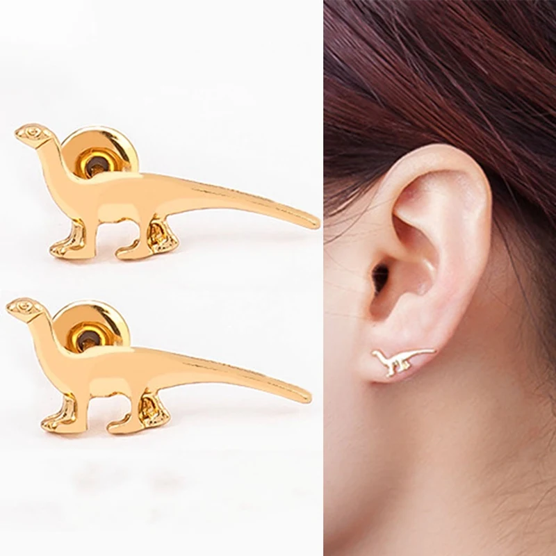 3 пары/компл. серьги-гвоздики динозавр смешанные золотые серебряные цветные