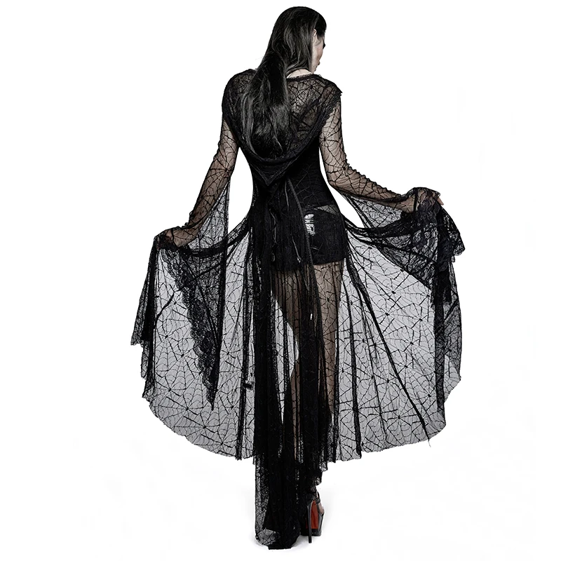 Женское готическое длинное платье в стиле стимпанк черное до пола с длинным