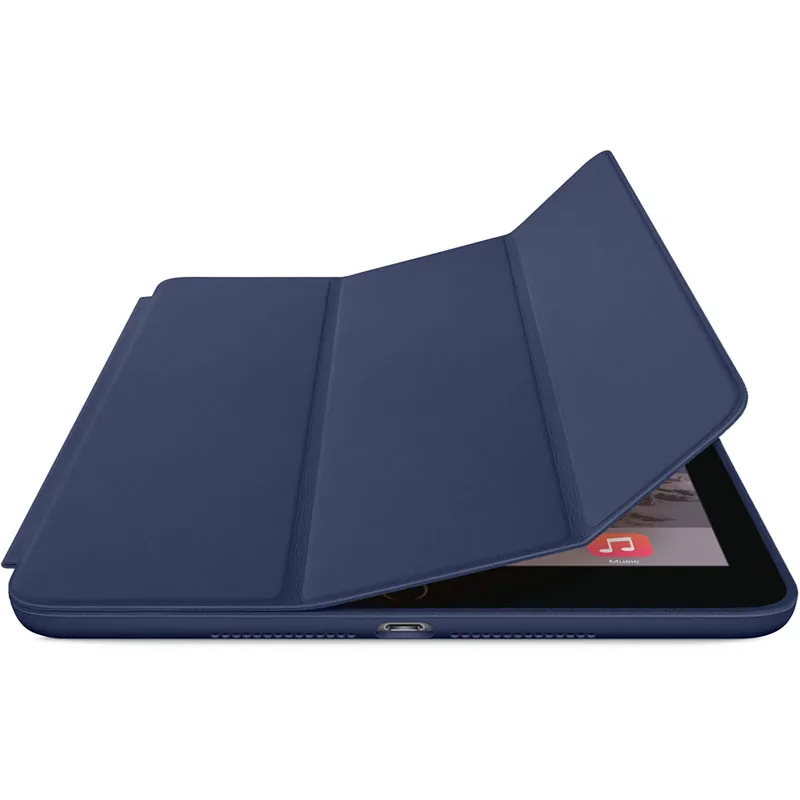 Для iPad Air 2 умный чехол из натуральной кожи тонкий темно синий защита для