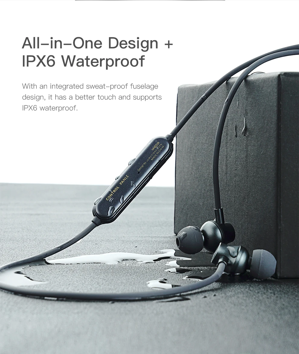 Whizzer J2 ожерелье Bluetooth наушники беспроводные наушники с микрофоном и встроенным управлением Молодежная версия ожерелье Bluetooth гарнитуры