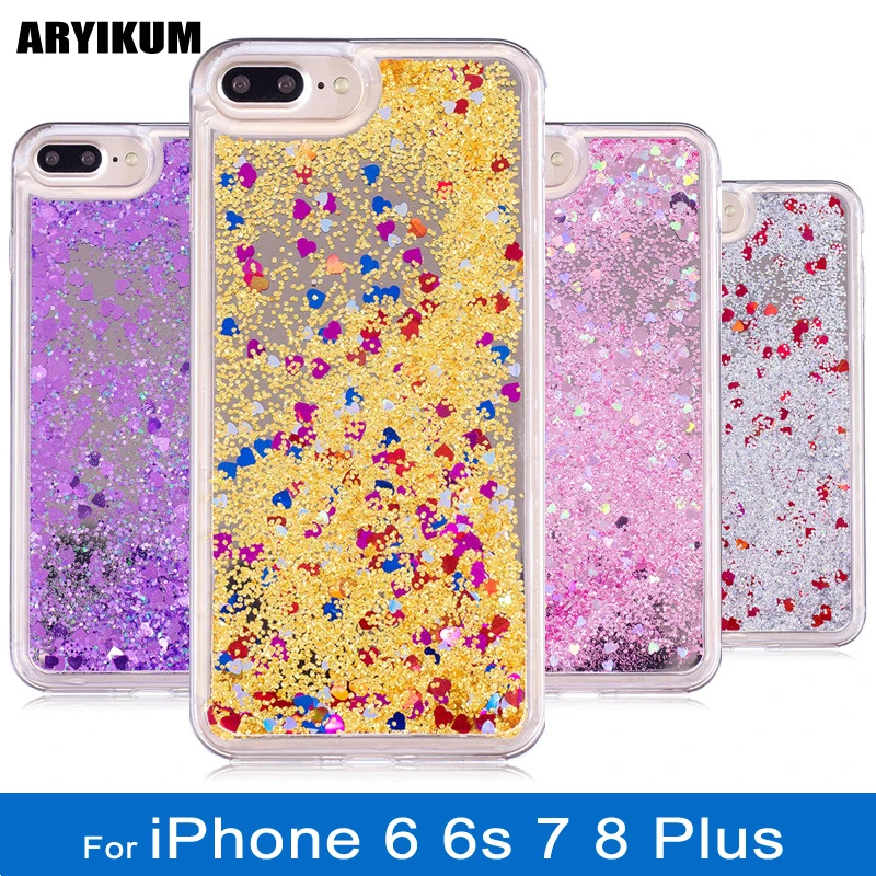Для iPhone 6s 7 8 плюс Блеск Жидкость зыбучие пески Зеркало чехол для 6 Plus случаях