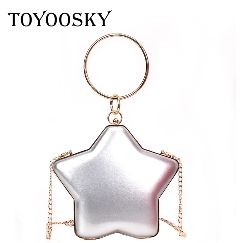Модный клатч TOYOOSKY в форме звезды Женская круглая металлическая ручка вечерние