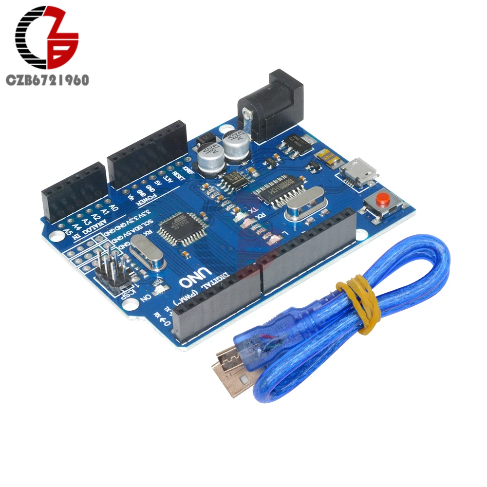 Микро-usb UNO R3 MEGA328P CH340 CH340G плата ATMEGA328P-AU модуль контроллера Замена ATmega16U2 один DIY комплект