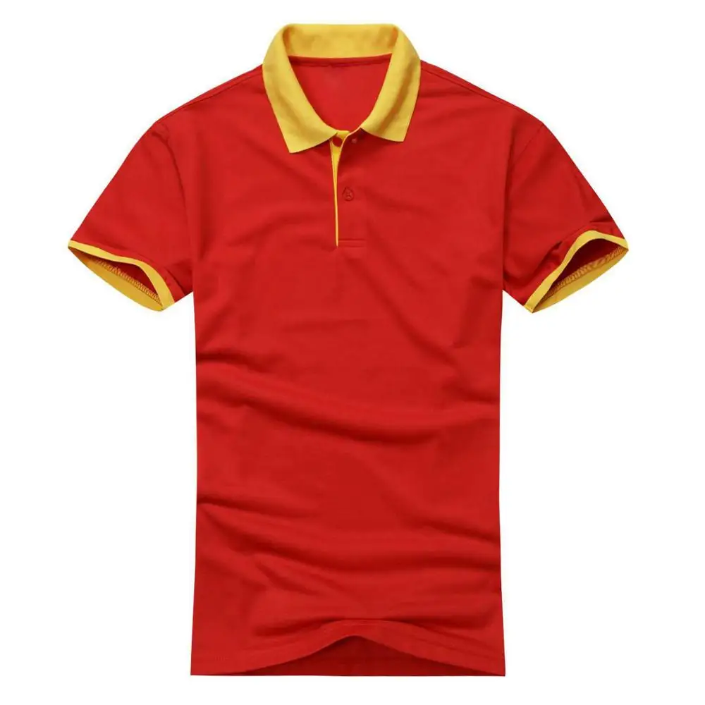 red and yellow Брендовая модная женская классическая рубашка поло, рубашки больших размеров, майки, пуловер для пары, повседневные Лоскутные Поло - Цвет: red and yellow