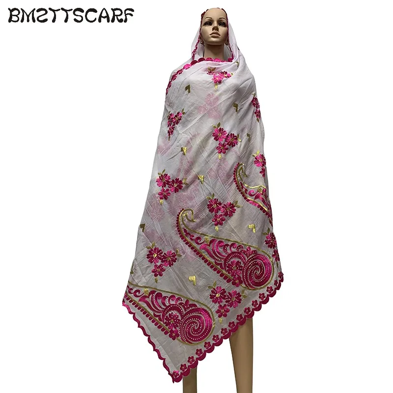 Мягкий хлопковый Шарф Новые африканские шарфы маленький цветок большая вышитая