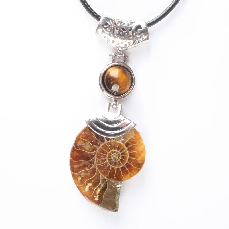 Натуральный опал тигровый глаз лазурит аметист аммонит ракушка подвеска бусина 1
