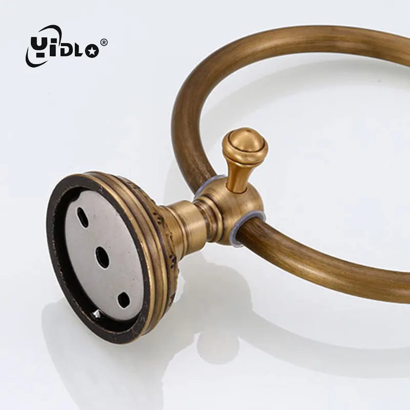 Antique Carving Space Aluminum Bronze Towel Ring Brushed Holder Rack Wall Mounted Bathroom Accessories D10 | Обустройство дома