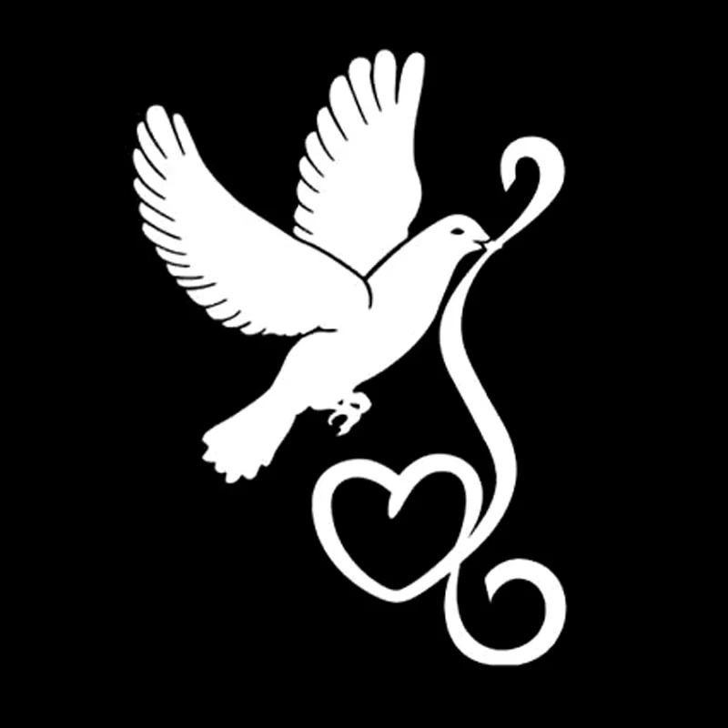 10 1 см * 14 3 Dove Bird Love Heart модный автомобильный стикер Декор виниловая наклейка