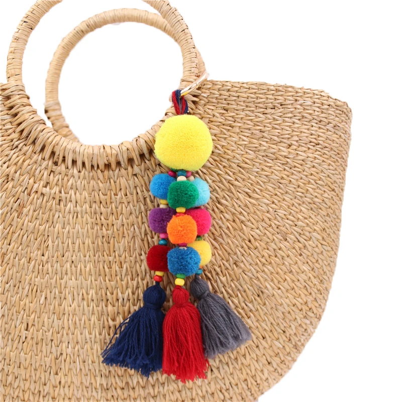 1 шт. деревянные бусины в богемном стиле|key chains pompom|beads key chainpompom |