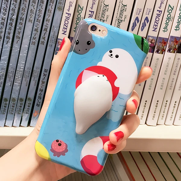 Phone Bag Case For iPhone 7 Plus Capa Soft seal Squeeze Lovely Pressure Reduce 6 6S Squishy Cover |