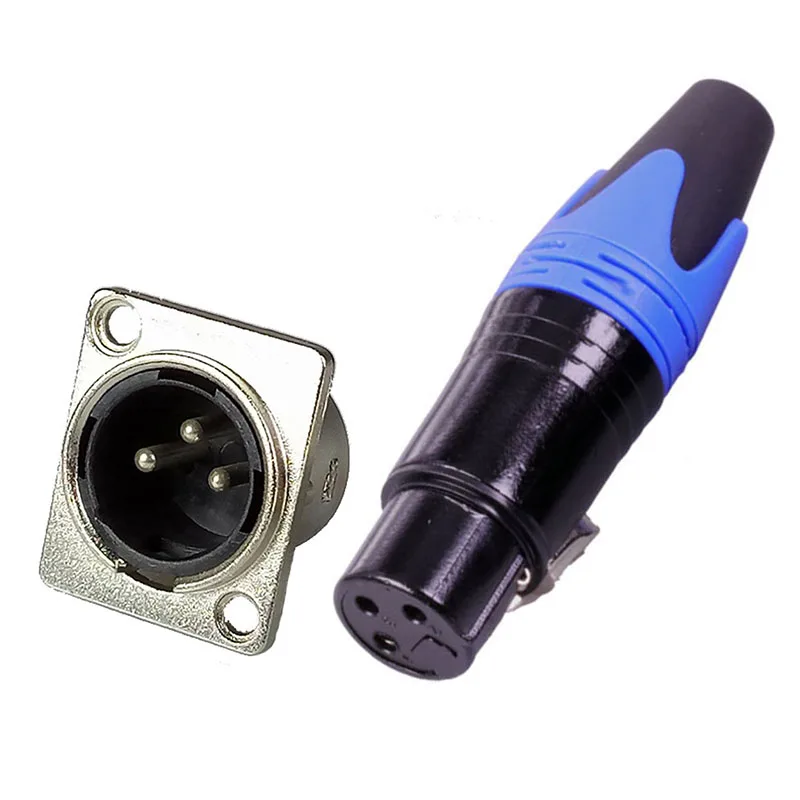 2 комплекта/4 шт 3 Pin XLR разъем в комплекте штекер Панель Крепление Шасси + гнездо