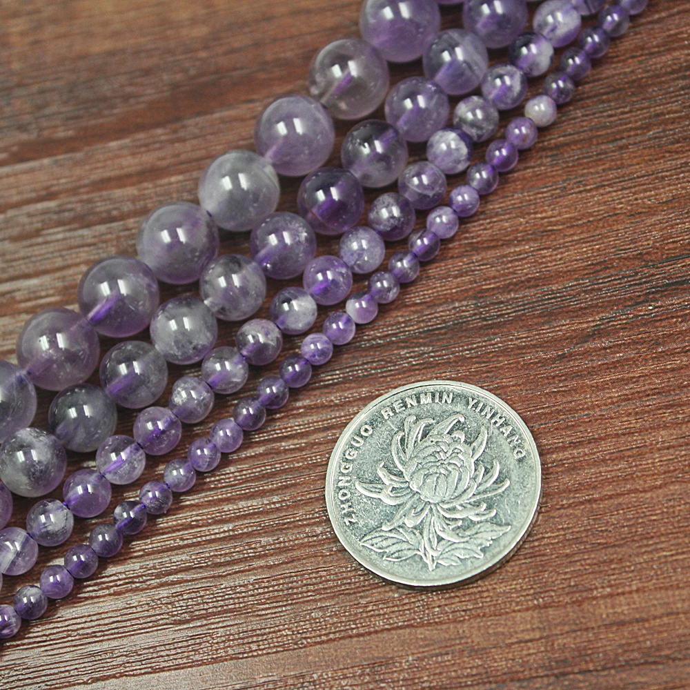 Новое поступление! Бусины Из Натурального фиолетового камня 4/6/8/10 мм|stone bead making|stone