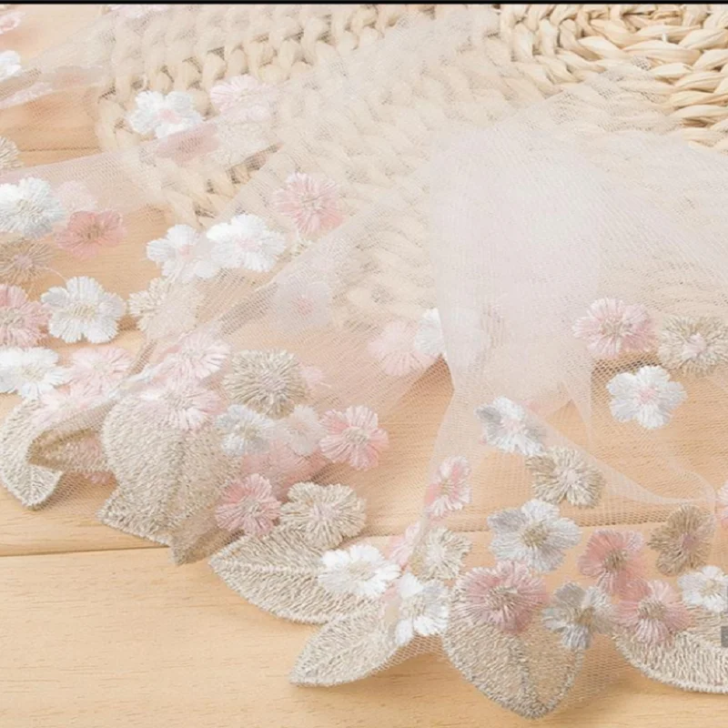 

hot sale Quality 18cm Embroidered Golden thread Net cloth Lace Fabric Trim Ribbons DIY Sewing Handmade Materials M1501
