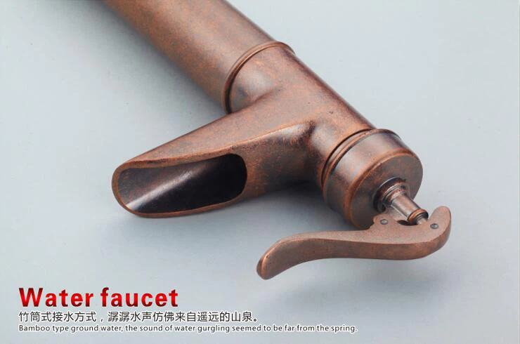 Античный кран для умывальника ORB медный раковины красного цвета бронзовый в