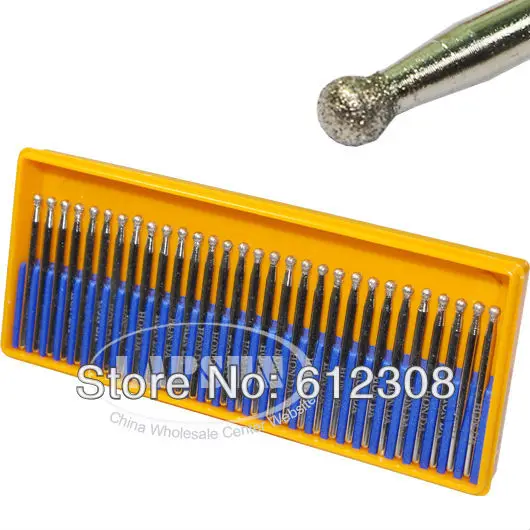 30 шт. 3 мм сферическая (шариковая) форма с алмазным покрытием вращающаяся