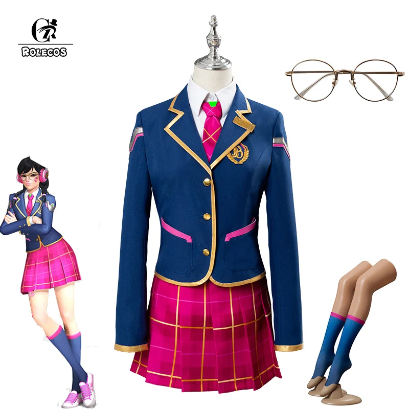 Костюм для косплея ROLECOS из игры OW D.VA костюмы DVA школьная форма девушек и женщин