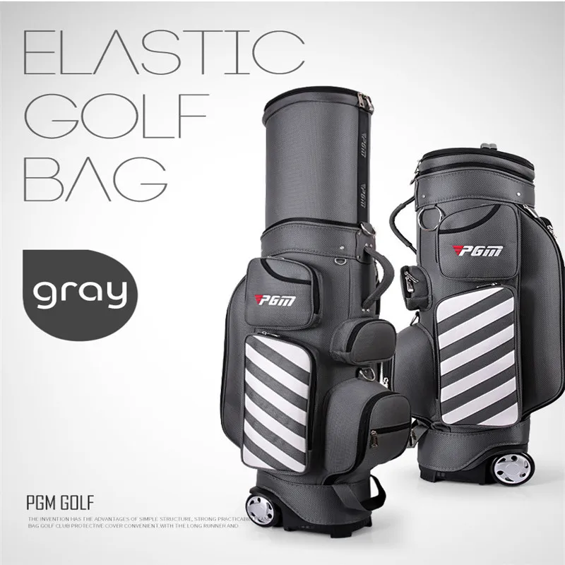 Gray PGM профессиональная Выдвижная сумка для гольфа, большая сумка для хранения, унисекс, для гольфа, авиационный набор, сумки с колесом и дождевик, высокое качество, прочный - Цвет: Gray