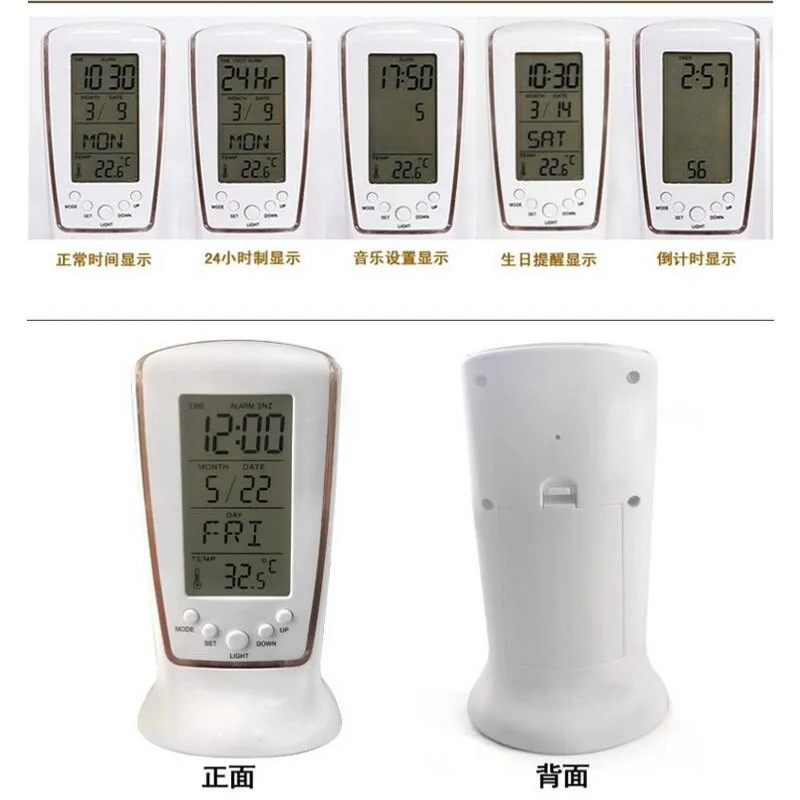 Hot selling Creative LED luminous music when temperature digital display meter blu-ray electronic clock Shows calendar function |