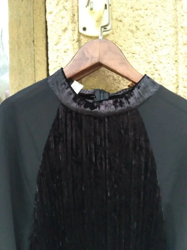 New Autumn Dress Brand Fashion Runway Designer Velvet dress chiffon lanterns sleeve gold velvet dress