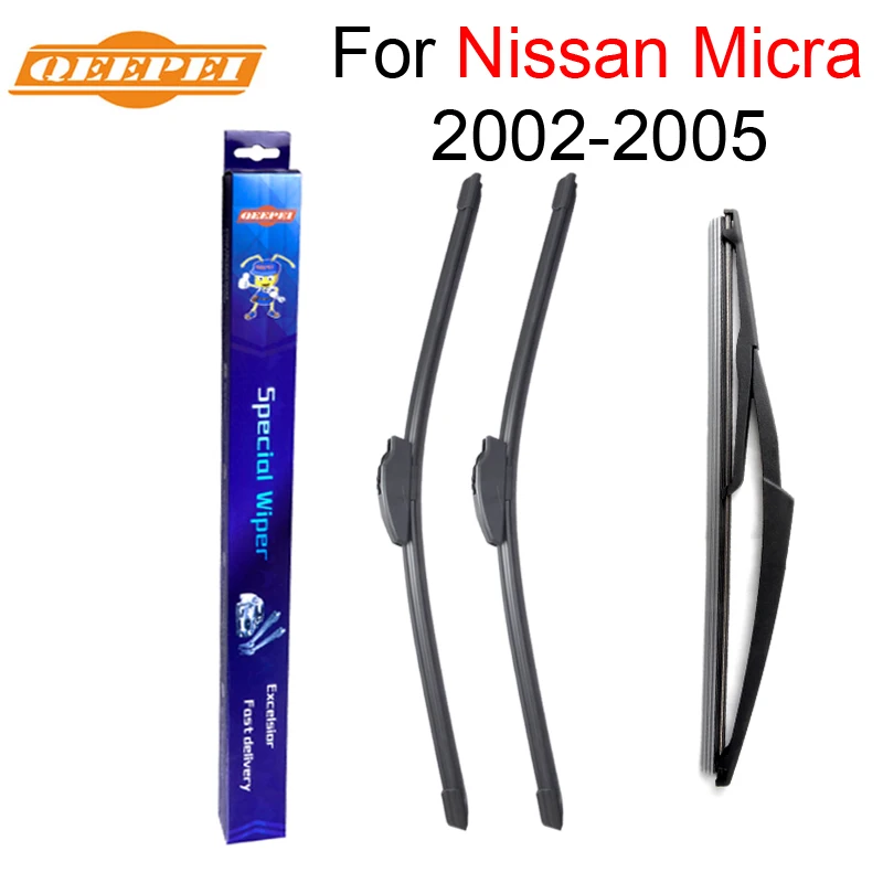 QEEPEI переднее и заднее лезвие стеклоочистителя Без Рычага для Nissan Micra 2002 2005
