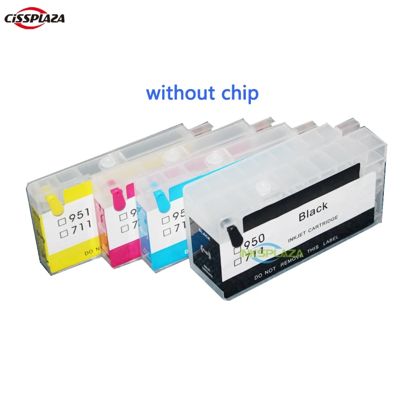 Картридж для чернил CISSPLAZA совместимый с HP 950 951 711 Pro 8100 pro 8600 8680 8615 8625 design jet T120 T520 без