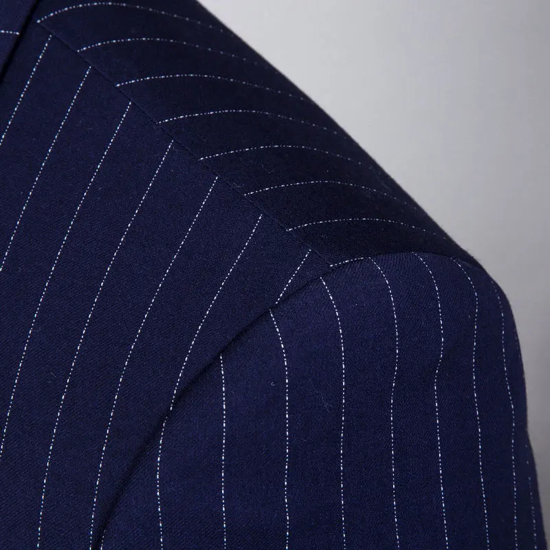 (Пиджак + жилет брюки) 2019 мужские костюмы высокого качества модный полосатый