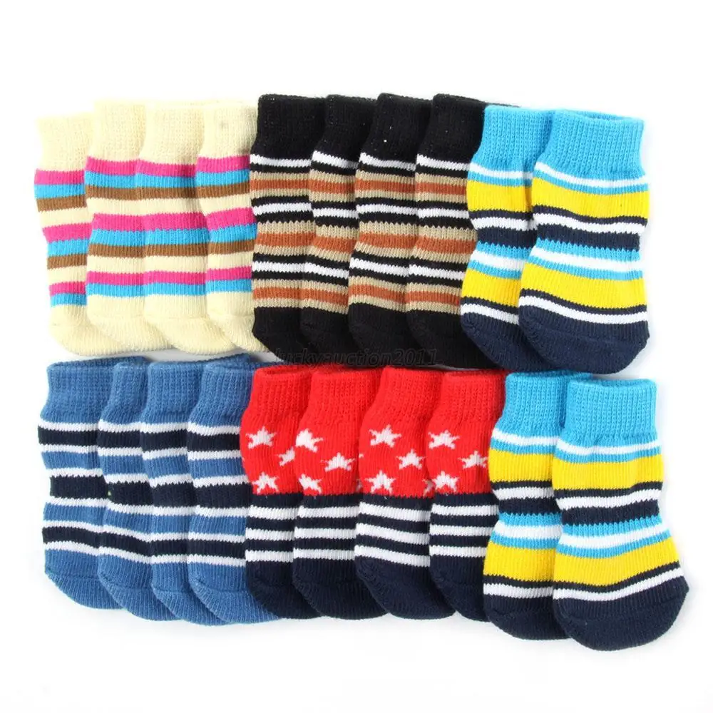 

Cozy Pet Dog Puppy Warm Knit Shoes Indoor Anti Slip Dog Boots Socks 4 Sizes
