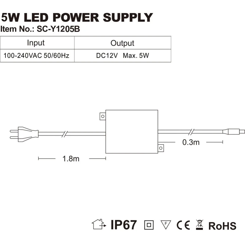 IP67 Waterproof DC12V 5W Transformer Power Supply Driver for LED Light  Outdoor or Indoor Lamp EU,US,UK,AU plug images - 6