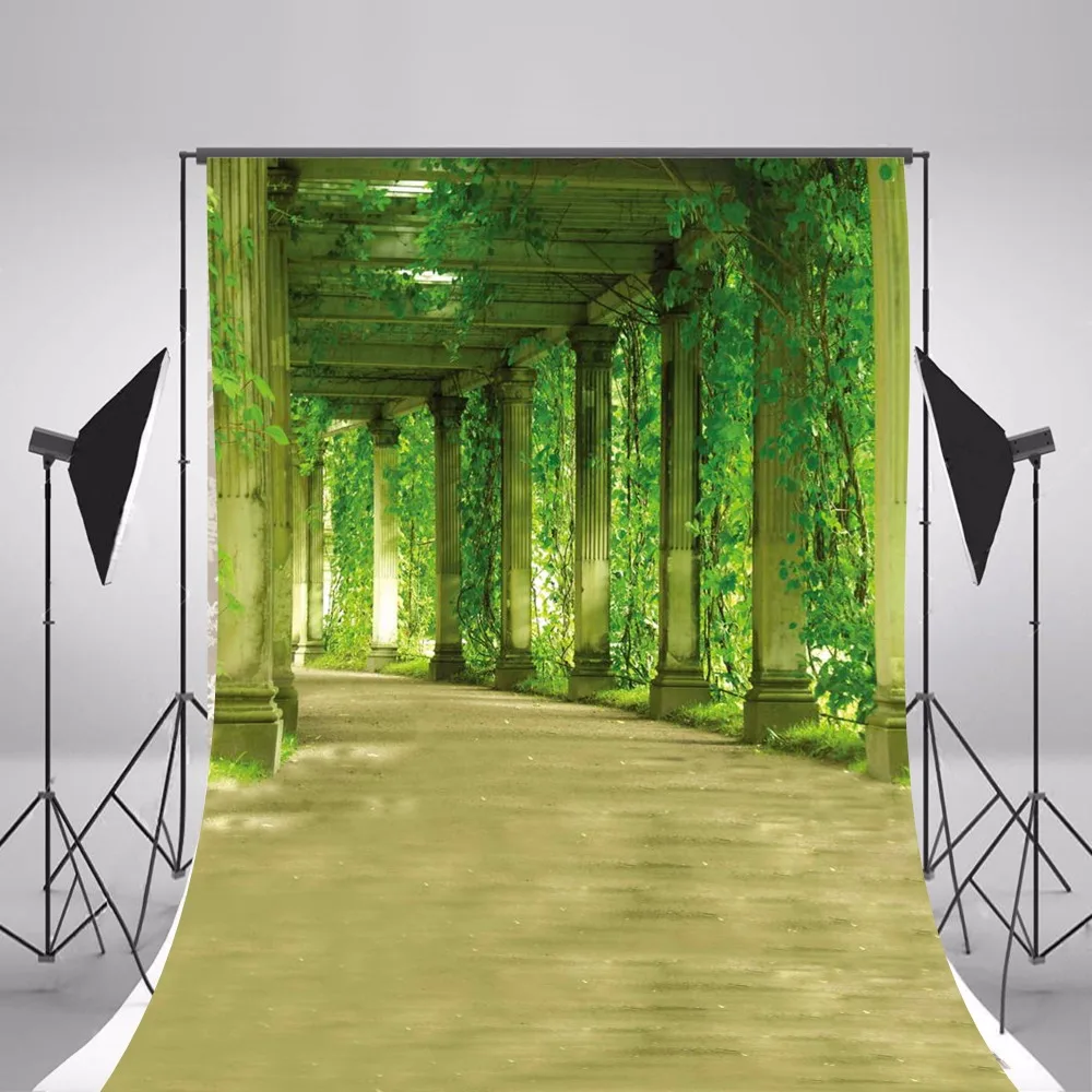 

Solid Pillar Wedding Photographic Backgrounds Green Scenic Photo Backdrops Background For Photo Studio Foto Achtergrond