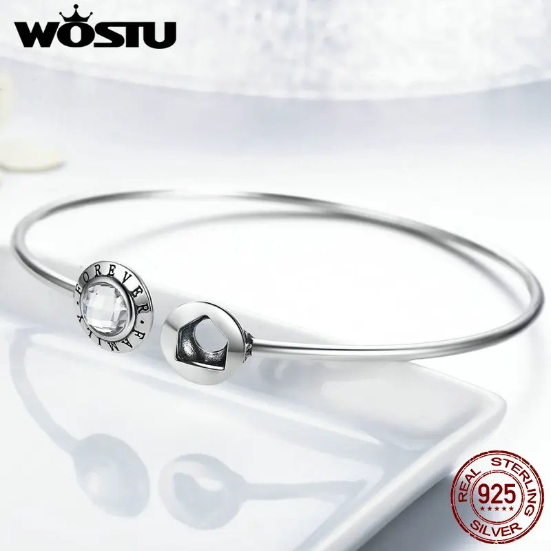 WOSTU хит продаж настоящее 925 пробы серебряный семья навсегда браслет для женщин