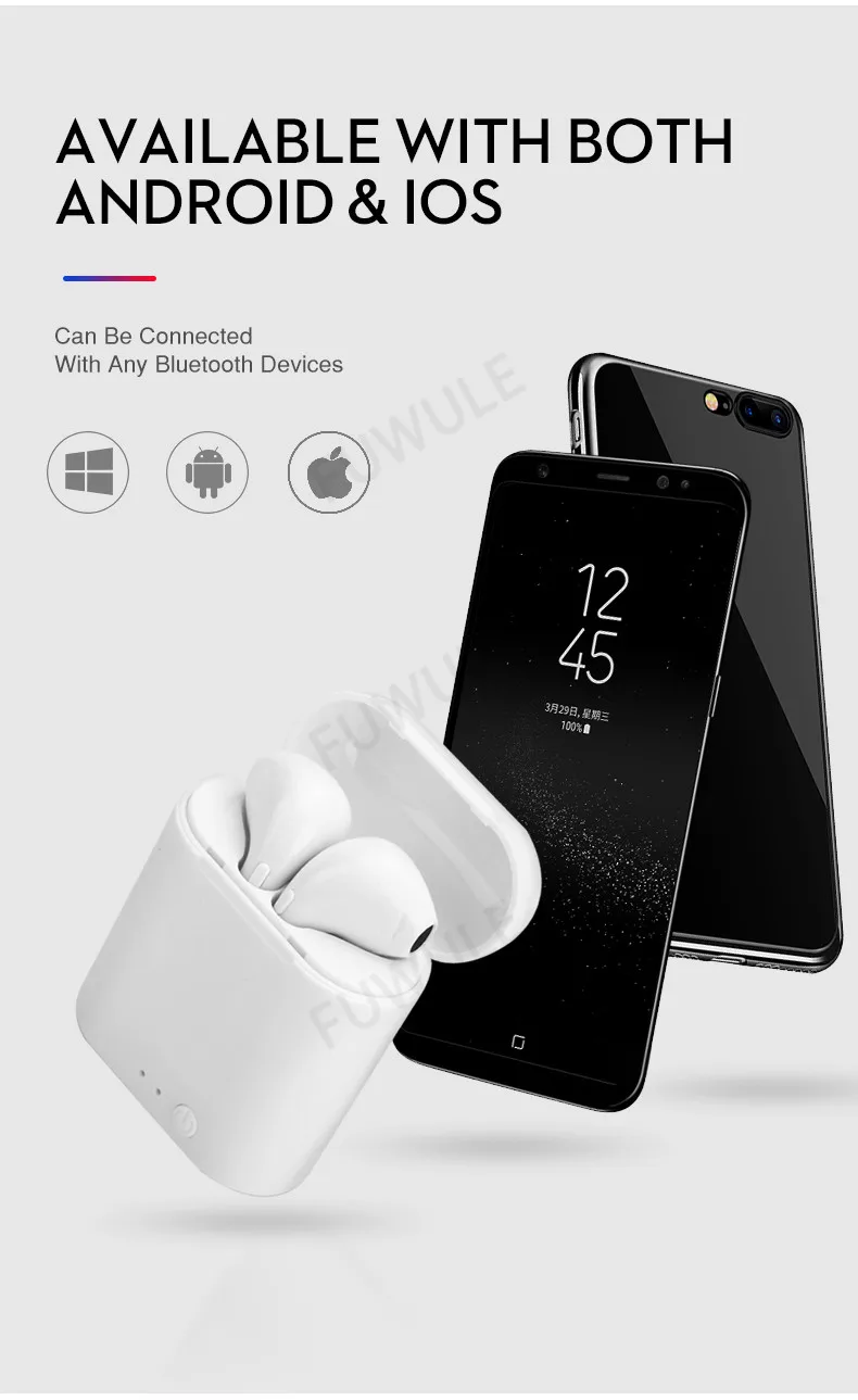 I7 Mini TWS, беспроводные Bluetooth 5,0 наушники, всплывающие двойные наушники с зарядным устройством, микрофон, Спортивная гарнитура для телефона xiaomi huawei