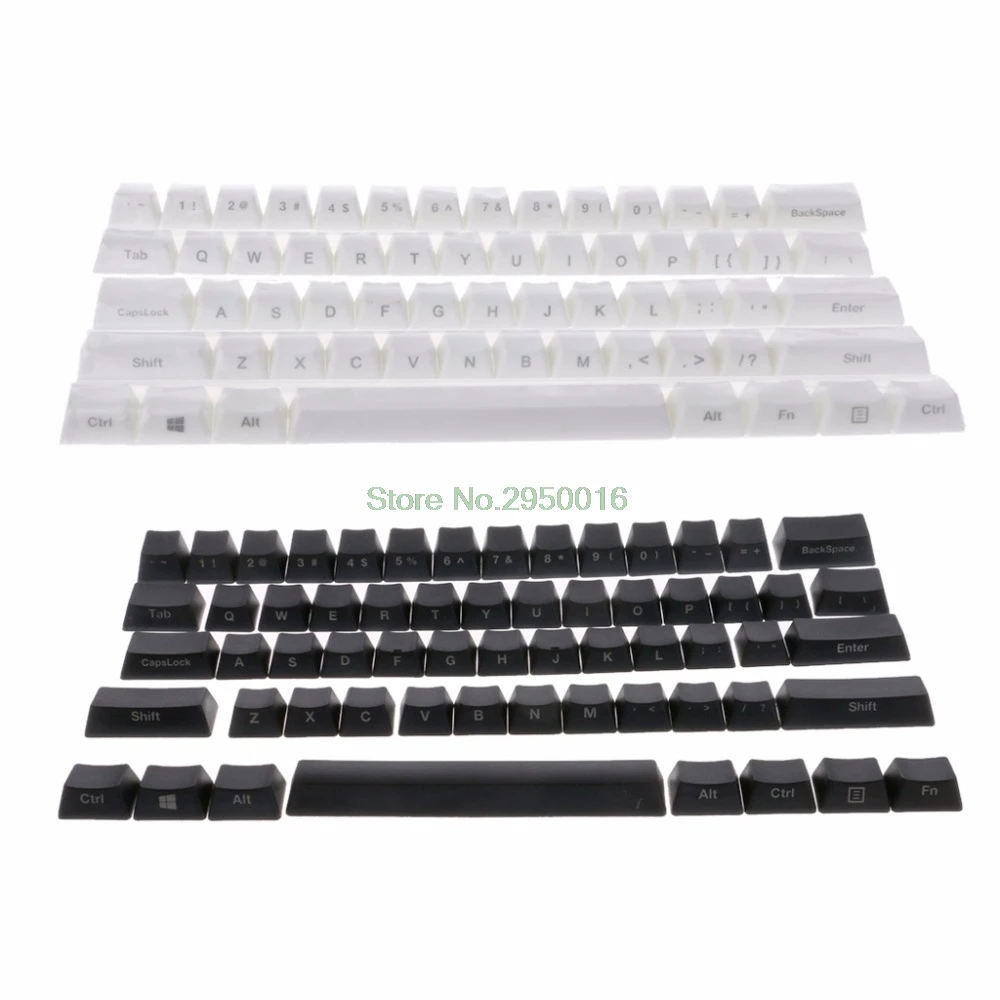 61 Ключ боковая печать 60 OEM профиль толстые PBT колпачки для механической клавиатуры GH60 покер 61 черный/белый колпачки для ключей C26