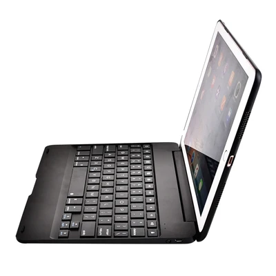 black Алюминиевый сплав чехол s для Apple iPad Pro 9,7 дюйма Air 2 беспроводной Bluetooth чехол для клавиатуры с подставкой раскладушка откидная крышка+ пленка - Цвет: black