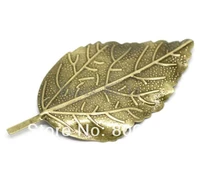 best quality 30 pcs bronze tone filigree leaf charm pendants embellishments jewelry findings 66x33mmw03520 x 1