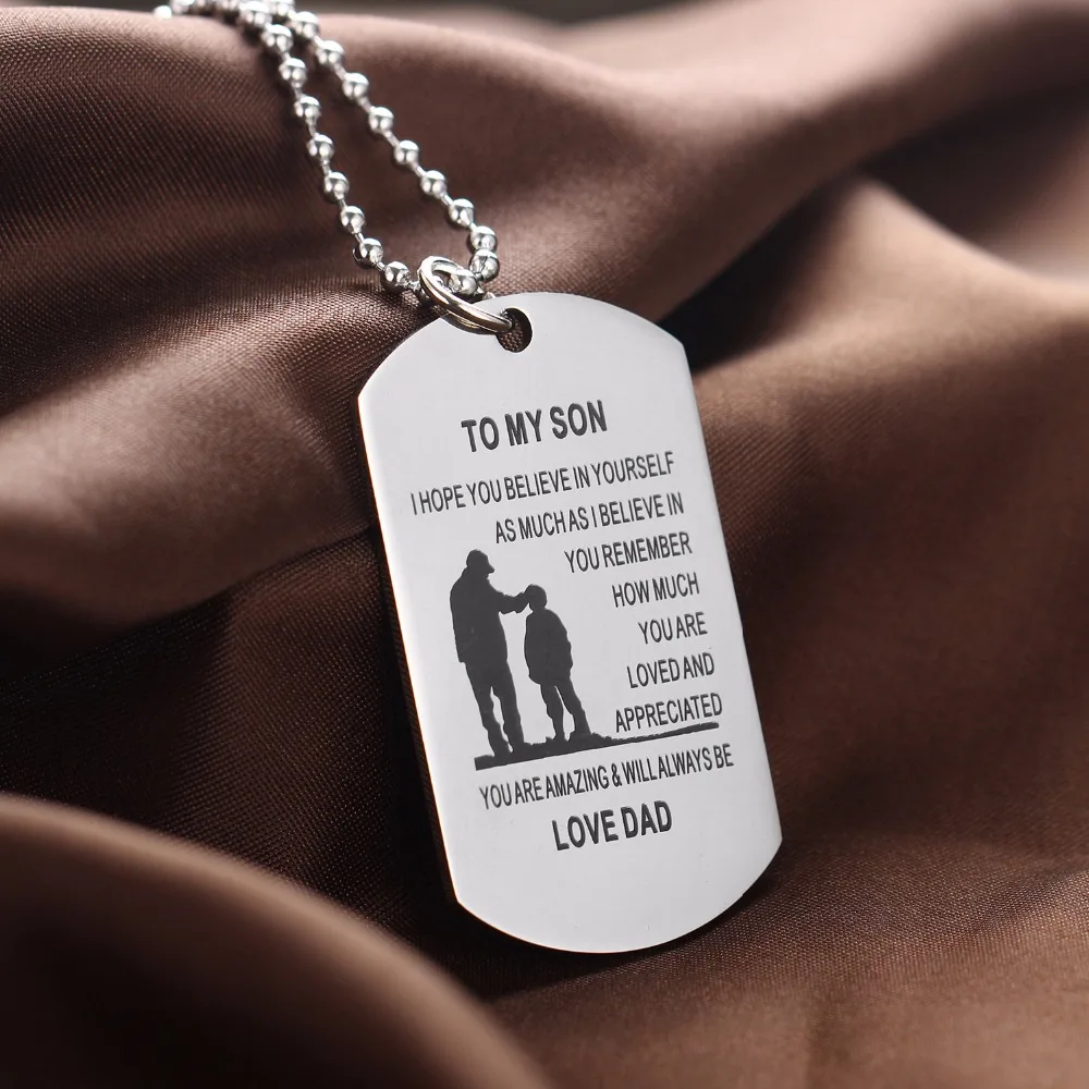 Ожерелье папочка с подвеской Love To Son Hope You Believe In Yourself ожерелье подвесками из