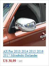 AX стайлинга автомобилей Chrome передние противотуманные свет лампы Крышка отделка Foglight литья Украшения Ободок кольцо для Mitsubishi Outlander 2013