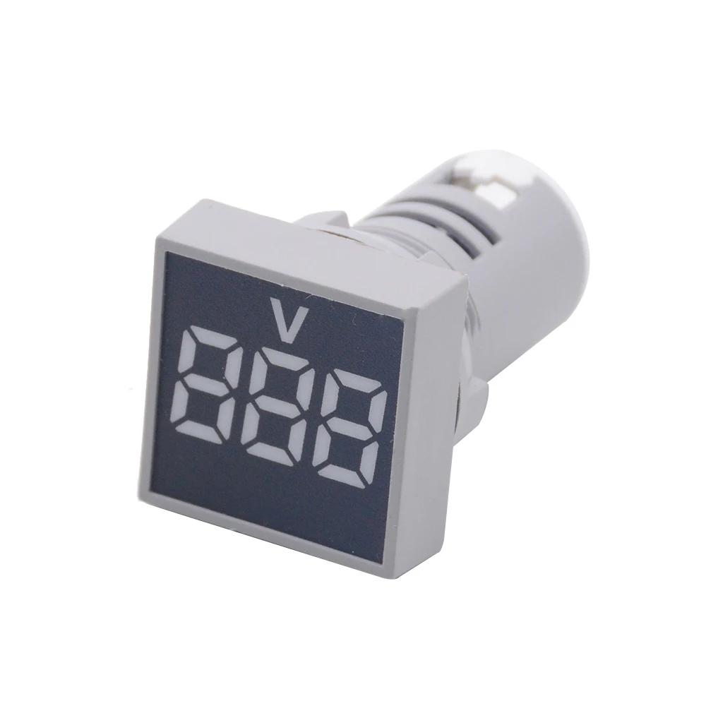 White Voltmeter 22 мм Диапазон измерения переменного тока 12-500 в вольтметр квадратная панель светодиодный цифровой измеритель напряжения индикатор светильник выходное напряжение AC22-500V - Цвет: White Voltmeter