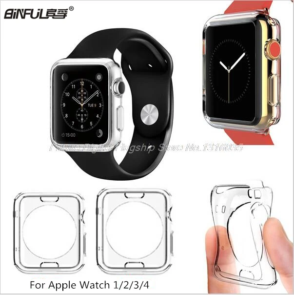 Ультратонкий Мягкий ТПУ прозрачный защитный чехол для Apple Watch Series 1 2 3 4 iwatch 38 42 40 44