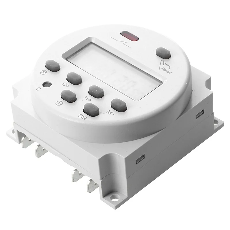 Новый ЖК цифровой контроль мощности Программируемый таймер DC 12V 16A реле времени |