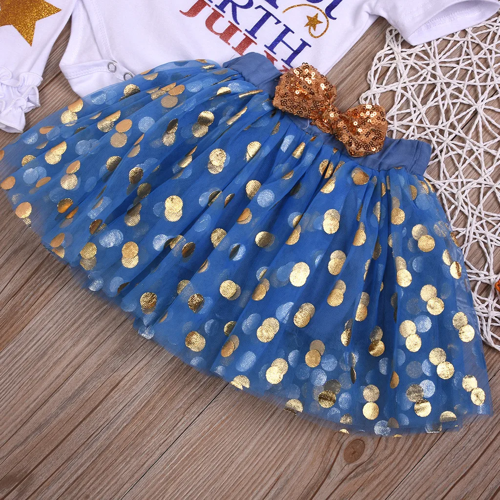 Одежда для девочек топы с надписью маленьких юбка из тюля блестками ободок волос