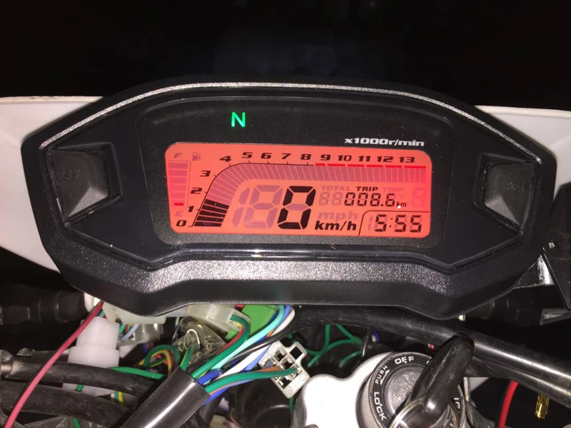 Sclmotos-Универсальный Регулируемый мотоциклетный ЖК-цифровой спидометр одометр с подсветкой мотоцикл KMH Калибр для 1,2, 4 цилиндра