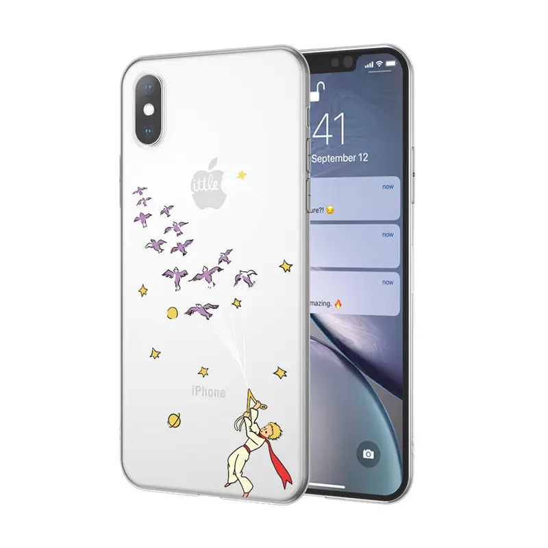6750 Ottwn чехол для телефона для iPhone 11 Pro XS Max X XR 7 8 6 6s Plus 5 5S SE Прозрачный Маленький принц задняя крышка розы цветы Мягкий ТПУ чехол - Цвет: 6750