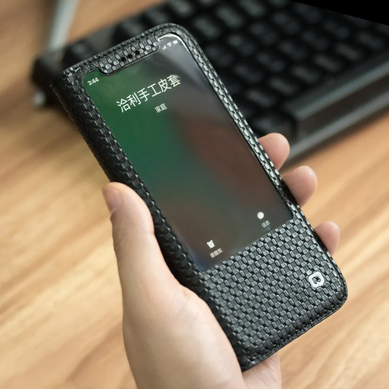 QIALINO чехол для телефона из натуральной кожи iPhone X деловой стиль ручная работа
