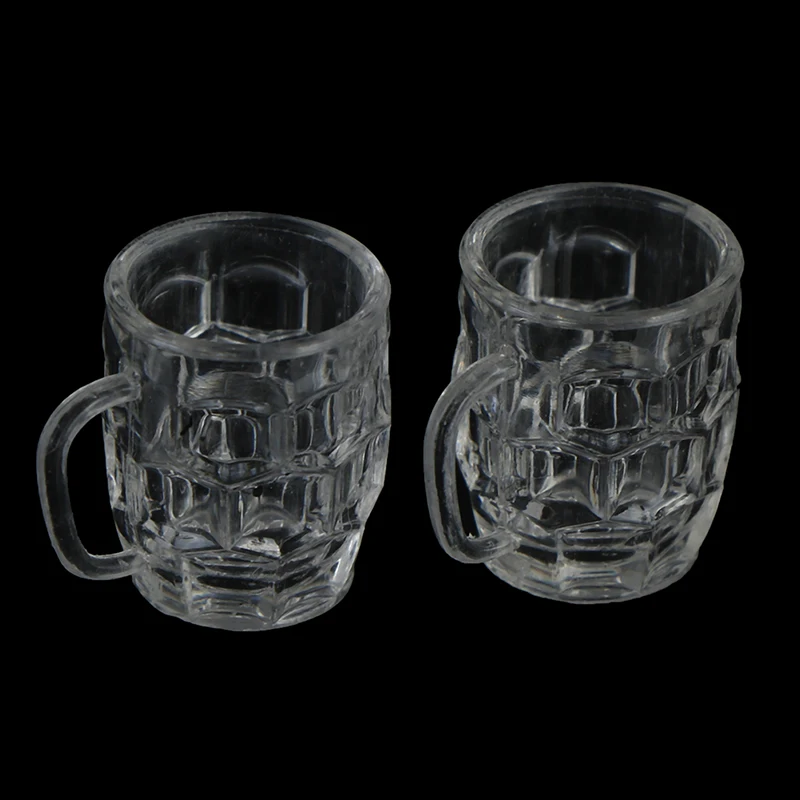 

2Pcs 1:12 Scale Miniature Home Decoration DIY Cups Goblet Mini Drink Wine Beer Cup Dollhouse Craft